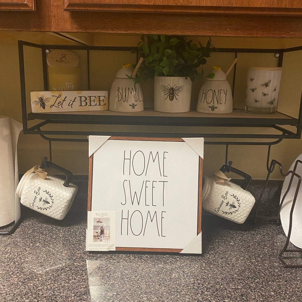 NWT Rae Dunn Home Sweet Home in brown 10.25x10.25